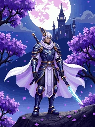 武士主题像素插画