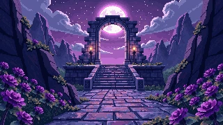 石卫遗迹主题像素插画